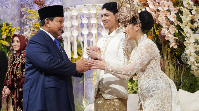 Presiden Prabowo hadir di pernikahan Moshe dan Maghisa. [Instagram]